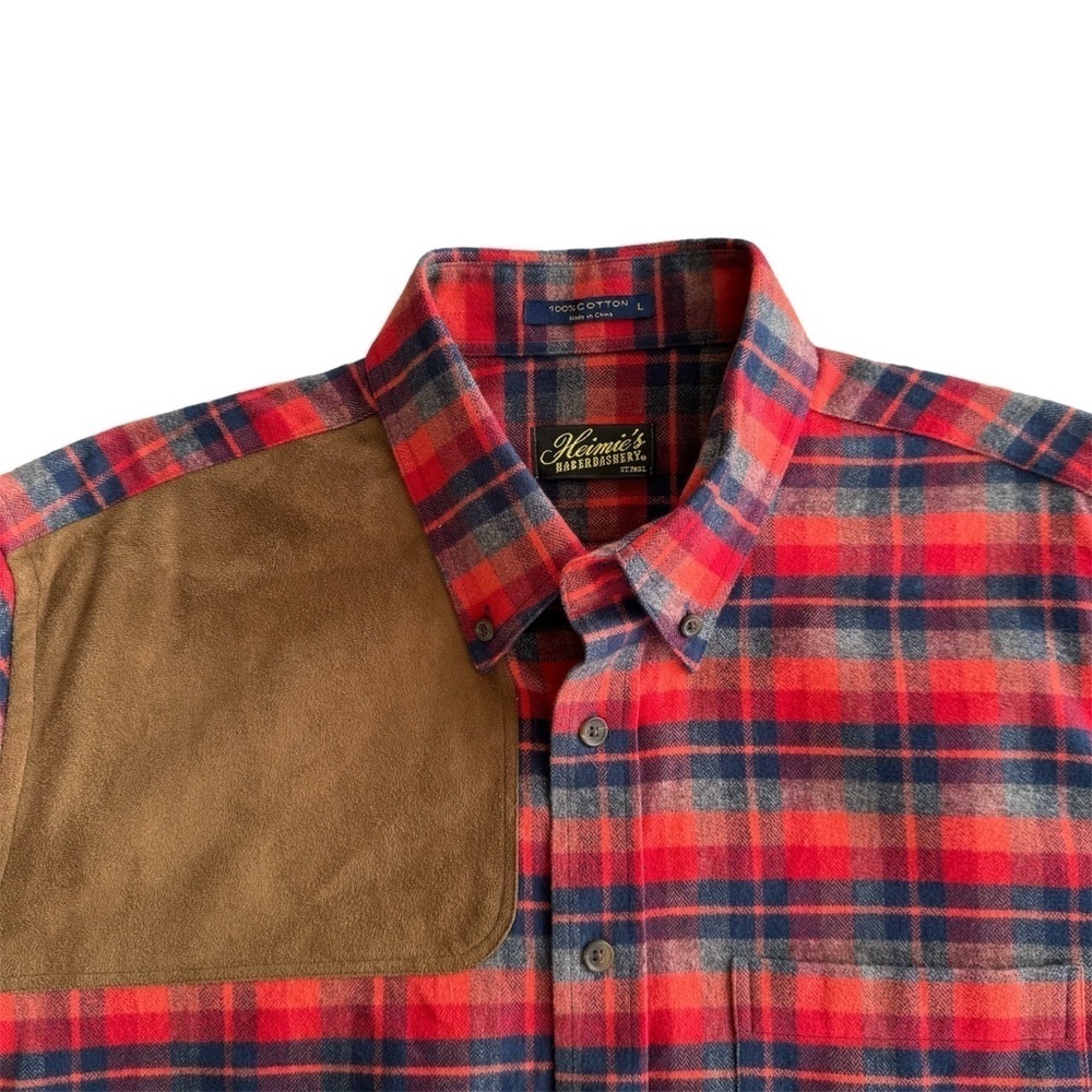 Heimie’s Haberdashery Men’s Shirt Red Plaid Long Sleeve size Large Button Down - Picture 3 of 8